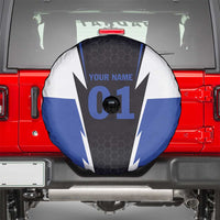 Personalized Bass Fishing Spare Tire Cover Jumping Fish and Blue White Lightning Pattern Design - Wonder Print Shop