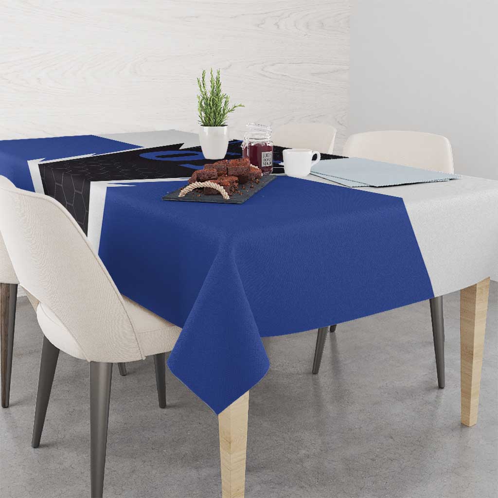 Personalized Bass Fishing Tablecloth Jumping Fish and Blue White Lightning Pattern Design - Wonder Print Shop