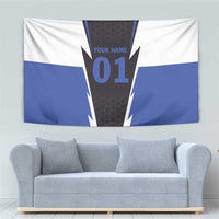 Personalized Bass Fishing Tapestry Jumping Fish and Blue White Lightning Pattern Design - Wonder Print Shop