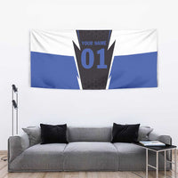 Personalized Bass Fishing Tapestry Jumping Fish and Blue White Lightning Pattern Design - Wonder Print Shop