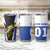 Personalized Bass Fishing Tumbler Cup Jumping Fish and Blue White Lightning Pattern Design - Wonder Print Shop