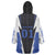Personalized Bass Fishing Wearable Blanket Hoodie Jumping Fish and Blue White Lightning Pattern Design - Wonder Print Shop