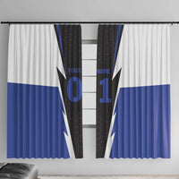 Personalized Bass Fishing Window Curtain Jumping Fish and Blue White Lightning Pattern Design - Wonder Print Shop