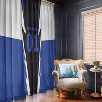 Personalized Bass Fishing Window Curtain Jumping Fish and Blue White Lightning Pattern Design - Wonder Print Shop