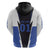 Personalized Bass Fishing Zip Hoodie Jumping Fish and Blue White Lightning Pattern Design - Wonder Print Shop