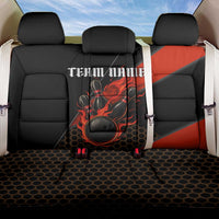 Personalized Bowling Tournament Back Car Seat Cover Ball Strike Black And Red Custom Bowling Team - Wonder Print Shop