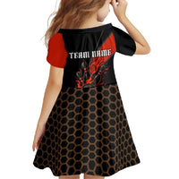 Personalized Bowling Tournament Family Matching Mermaid Dress and Hawaiian Shirt Ball Strike Black And Red Custom Bowling Team - Wonder Print Shop