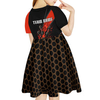 Personalized Bowling Tournament Kid Short Sleeve Dress Ball Strike Black And Red Custom Bowling Team - Wonder Print Shop