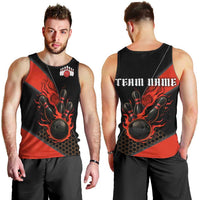 Personalized Bowling Tournament Men Tank Top Ball Strike Black And Red Custom Bowling Team - Wonder Print Shop