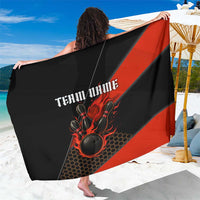 Personalized Bowling Tournament Sarong Ball Strike Black And Red Custom Bowling Team - Wonder Print Shop