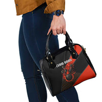 Personalized Bowling Tournament Shoulder Handbag Ball Strike Black And Red Custom Bowling Team - Wonder Print Shop