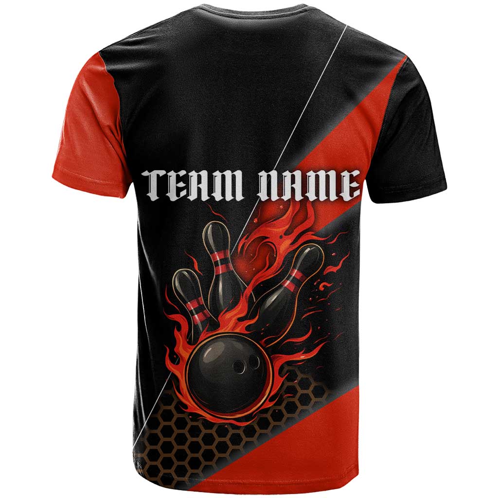 Personalized Bowling Tournament T Shirt Ball Strike Black And Red Custom Bowling Team - Wonder Print Shop