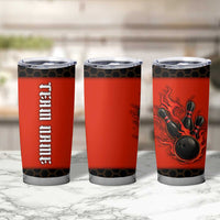 Personalized Bowling Tournament Tumbler Cup Ball Strike Black And Red Custom Bowling Team - Wonder Print Shop