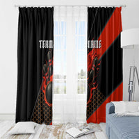 Personalized Bowling Tournament Window Curtain Ball Strike Black And Red Custom Bowling Team - Wonder Print Shop