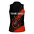 Personalized Bowling Tournament Women Sleeveless Polo Shirt Ball Strike Black And Red Custom Bowling Team - Wonder Print Shop