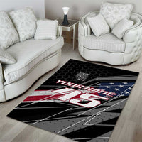 Custom Bike Shirt Racing Motocross Area Rug American Flag and Black Hexagon Lightning Graphic Design - Wonder Print Shop