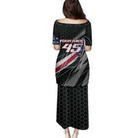 Custom Bike Shirt Racing Motocross Family Matching Puletasi and Hawaiian Shirt American Flag and Black Hexagon Lightning Graphic Design - Wonder Print Shop