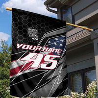Custom Bike Shirt Racing Motocross Garden Flag American Flag and Black Hexagon Lightning Graphic Design - Wonder Print Shop