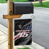 Custom Bike Shirt Racing Motocross Garden Flag American Flag and Black Hexagon Lightning Graphic Design - Wonder Print Shop