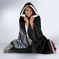 Custom Bike Shirt Racing Motocross Hooded Blanket American Flag and Black Hexagon Lightning Graphic Design - Wonder Print Shop