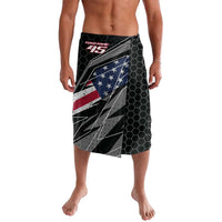 Custom Bike Shirt Racing Motocross Lavalava American Flag and Black Hexagon Lightning Graphic Design - Wonder Print Shop
