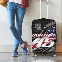 Custom Bike Shirt Racing Motocross Luggage Cover American Flag and Black Hexagon Lightning Graphic Design - Wonder Print Shop