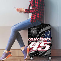 Custom Bike Shirt Racing Motocross Luggage Cover American Flag and Black Hexagon Lightning Graphic Design - Wonder Print Shop