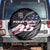 Custom Bike Shirt Racing Motocross Spare Tire Cover American Flag and Black Hexagon Lightning Graphic Design - Wonder Print Shop