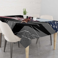 Custom Bike Shirt Racing Motocross Tablecloth American Flag and Black Hexagon Lightning Graphic Design - Wonder Print Shop