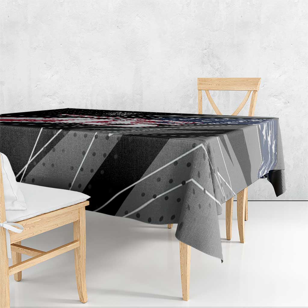 Custom Bike Shirt Racing Motocross Tablecloth American Flag and Black Hexagon Lightning Graphic Design - Wonder Print Shop