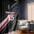 Custom Bike Shirt Racing Motocross Window Curtain American Flag and Black Hexagon Lightning Graphic Design - Wonder Print Shop