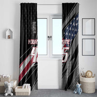 Custom Bike Shirt Racing Motocross Window Curtain American Flag and Black Hexagon Lightning Graphic Design - Wonder Print Shop