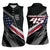 Custom Bike Shirt Racing Motocross Women Sleeveless Polo Shirt American Flag and Black Hexagon Lightning Graphic Design - Wonder Print Shop