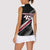 Custom Bike Shirt Racing Motocross Women Sleeveless Polo Shirt American Flag and Black Hexagon Lightning Graphic Design - Wonder Print Shop
