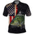 Custom Largemouth Bass Fishing Polo Shirt American Flag and Bubble Texture Background - Wonder Print Shop