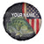 Custom Largemouth Bass Fishing Spare Tire Cover American Flag and Bubble Texture Background - Wonder Print Shop