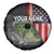 Custom Largemouth Bass Fishing Spare Tire Cover American Flag and Bubble Texture Background - Wonder Print Shop