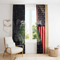 Custom Largemouth Bass Fishing Window Curtain American Flag and Bubble Texture Background - Wonder Print Shop