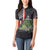 Custom Largemouth Bass Fishing Women Polo Shirt American Flag and Bubble Texture Background - Wonder Print Shop