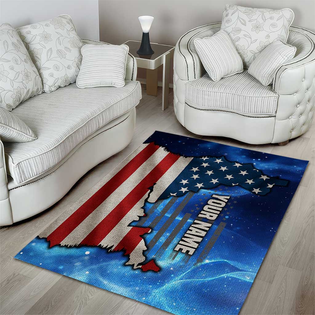 Custom American Flag Universe Patriotic Area Rug Blue Galaxy Sky Graphic Design - Wonder Print Shop