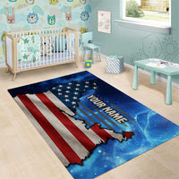 Custom American Flag Universe Patriotic Area Rug Blue Galaxy Sky Graphic Design - Wonder Print Shop