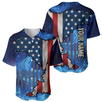 Custom American Flag Universe Patriotic Baseball Jersey Blue Galaxy Sky Graphic Design - Wonder Print Shop