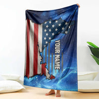 Custom American Flag Universe Patriotic Blanket Blue Galaxy Sky Graphic Design - Wonder Print Shop