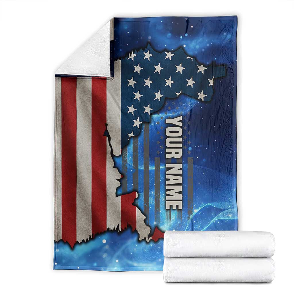 Custom American Flag Universe Patriotic Blanket Blue Galaxy Sky Graphic Design - Wonder Print Shop