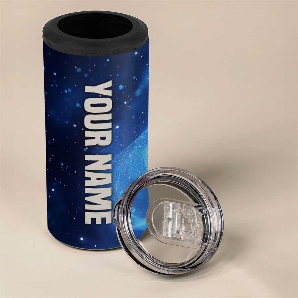 Custom American Flag Universe Patriotic 4 in 1 Can Cooler Tumbler Blue Galaxy Sky Graphic Design - Wonder Print Shop