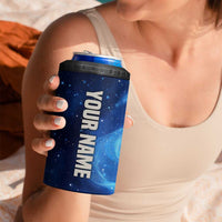 Custom American Flag Universe Patriotic 4 in 1 Can Cooler Tumbler Blue Galaxy Sky Graphic Design - Wonder Print Shop