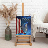 Custom American Flag Universe Patriotic Canvas Wall Art Blue Galaxy Sky Graphic Design - Wonder Print Shop