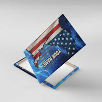 Custom American Flag Universe Patriotic Canvas Wall Art Blue Galaxy Sky Graphic Design - Wonder Print Shop