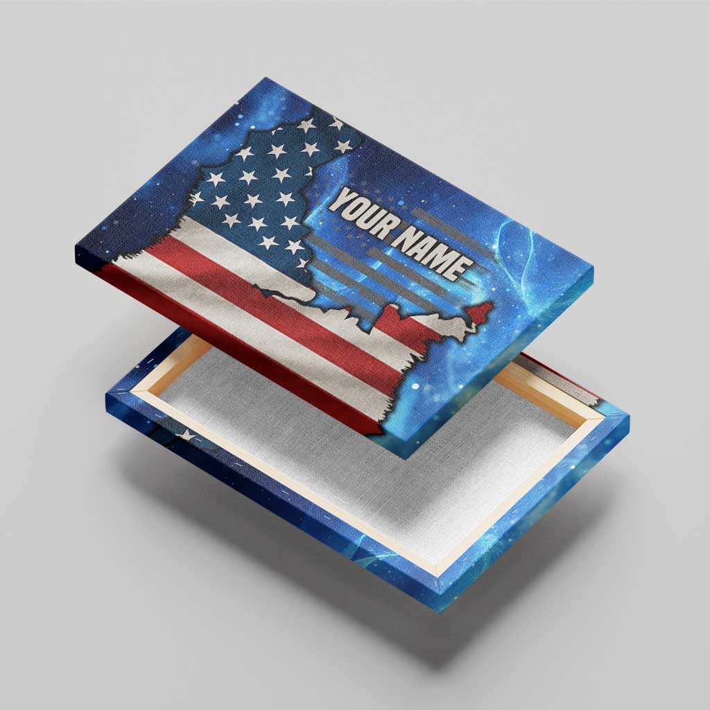 Custom American Flag Universe Patriotic Canvas Wall Art Blue Galaxy Sky Graphic Design - Wonder Print Shop