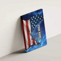 Custom American Flag Universe Patriotic Canvas Wall Art Blue Galaxy Sky Graphic Design - Wonder Print Shop